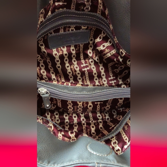 Tignanello Gray Leather Shoulder Bag - Picture 5 of 11